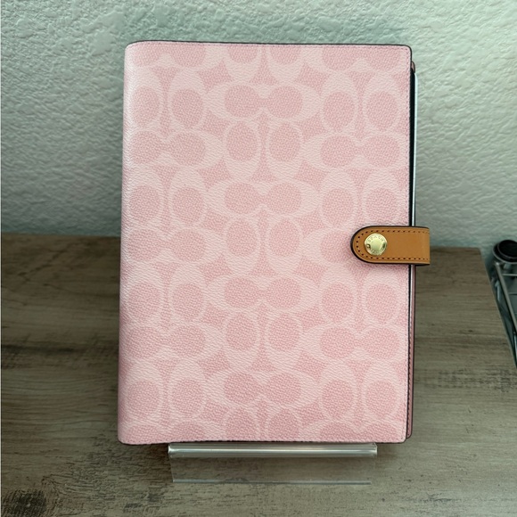 Coach Powder Pink Notebook In Signature Canvas - Picture 3 of 10